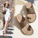 Women's Shoes In Large Size, Bohemian Style, Hollowed Out Slope Heel Sandals, Women's Pinky Toe Sandals_vogvips.com