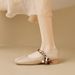 Square Head Mary Jane Shoes Women's French With Skirt Low Heel Single Shoes Large Size Women's Shoes_vogvips.com