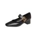 Women's Shoes Spring Retro Square Toe Buckle Strap Thick Heel Mary Jane Shoes Fashionable And Versatile Shallow Mouth Single Shoes For Women_vogvips.com