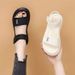 Sports Sandals Women Step On Shit Flat-bottomed Velcro Pregnant Women Soft-soled Non-slip Roman Beach Shoes_vogvips.com