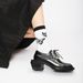 Loafers Small Leather For Women With Metal Decoration, Lace-Up Retro 2022 Early Spring Square Toe Chunky Heel Single_vogvips.com