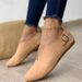 Spring And Summer New Plus Size Shoes Casual Solid Color Suede Pointed Flat Heel Set Foot Sole Women's Cross_vogvips.com