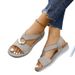 Cross-border Color-blocking Metal Buckle Wedge Sandals For Women, Large Size, Foreign Trade, Elastic Two-strap Back_vogvips.com