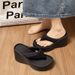Petite Height-Increaing Thick-Soled Flip-Flop For Women Summer 2024 New Style Outdoor Wear Satin Platform Wedge_vogvips.com