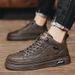 2024 Spring New British Style Leather Panel Trendy Youth Student Casual Mid-High Top Sports Men's Shoes_vogvips.com