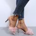 2021 Spring New Furry Thin High Heels One-Strap Fashion Sandals Plus Size Women's Slippers_vogvips.com