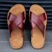 New Arrivals Italian Leather Slippers For Men Summer Hotel Beach High Quality Slip On Light Flats Male Flip Flops Big_vogvips.com