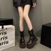 Zhao Zhaoyi Same Martin For Women, Autumn And Winter Fleece-Lined Western With Belt Buckle, British Style Mid-Calf_vogvips.com