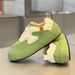 Trendy Men's Shoes, 2025 Winter New Model, Soft-Soled, Fleece-Lined Loafers, Leather Slip-On Style, Forrest Gump Shoes_vogvips.com
