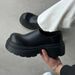 Thick Soled Trendy Men's Commuting Slip In Mickey Round Derby For Men 7CM Height Increasing Big Toe Leather Shoes_vogvips.com