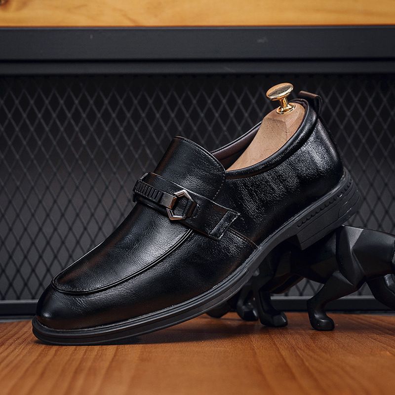202 New Formal Business Non-slip, Wear-resistant, Stylish Men's Shoes, British Style, Breathable, Trendy Leather Shoes_vogvips.com