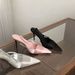 Cool Sophisticated~! Sexy Pointed-toe Satin High-heeled Shoes For Women, Elegant Stiletto Heels With A Fairy-like_vogvips.com