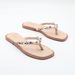 MS Women's Square Toe Flat Sandals With Rhinestones – Comfortable Wide Fit Flip Flops For Beach, Casual & Summer Wear (Black, White, Beige)_vogvips.com