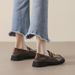 Platform Loafers Women's New Spring Retro British Style Small Leather Shoes Thick Heel Soft Sole Single Shoes Women's Large Size_vogvips.com