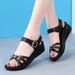 Soft Leather Sandals Non-slip Outer Wear Versatile Soft-soled Casual Women's Wedge Heel Thick-soled Beach Sandals_vogvips.com