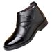 Men's Winter Thermal Boots With Velcro Closure – PU Leather High-Top Snow Shoes, Warm Fleece Lined Casual Boots For Cold Weather_vogvips.com