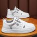 Men's New Breathable Soft White Men's Korean Version Versatile Thick Sole Sports Casual Board Trendy Shoes_vogvips.com