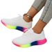 Rainbow Sole Sneakers Women Plus Size 43 Breathable Mesh Platform Sports Woman Non-Slip Lace Up Tennis Shoes_vogvips.com