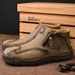 European Warm Series Autumn And Winter New Mid-top Martin Large Size Slip-on Leather Hand-stitched Business Men's Boots_vogvips.com