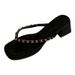 2026 Summer New Style Elegant Chunky Flip-Flops For Women, Retro Metal Chain Toe Clip High Heel Sandals_vogvips.com