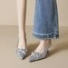 French Beautiful Pointed Bow Bag Head Sandals Women's Not Tired Feet Stiletto High Heels Women's Shoes_vogvips.com