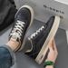 Men' Autumn Trend Caual Korean Verion Leather Flat For Teenager Veratile Height Increaing Port White Trendy_vogvips.com