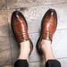 Euro Step 2025 Spring Summer New Business Formal Leather British Casual Shoes Korean Style Brogue Carved Men's_vogvips.com