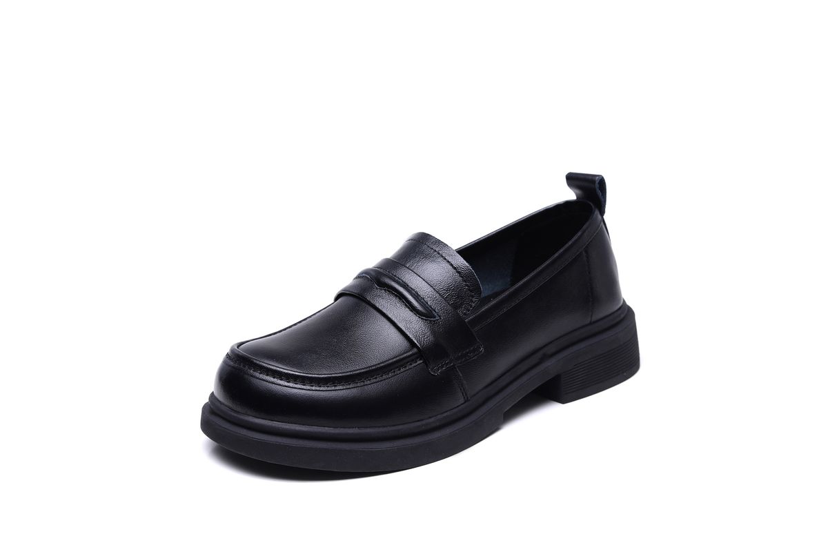Women's Loafers 2024 Spring And Autumn Thick-Soled Slip-On Retro Versatile British Style Small Shoes Trendy Genuine_vogvips.com