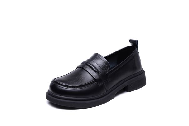 Women's Loafers 2024 Spring And Autumn Thick-Soled Slip-On Retro Versatile British Style Small Shoes Trendy Genuine_vogvips.com