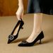 Stiletto High-heeled Shoes 2026 Spring New French Light Luxury Square Buckle Pointed Toe Soft Leather Slip-on Shallow Shoes That D_vogvips.com