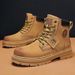 Yellow Martin Spring And Autumn High-top Lace-up Casual Leather British Style Men's Workwear Motorcycle Boots_vogvips.com