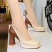Super High Heel Women's Shoes High Heels Light Mouth Thick Heel Color Matching Waterproof Table Contrasting Color Single Shoes_vogvips.com