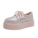 European And American Style Shiny Thick-Soled Loafers For Women 2024 Spring New Full Rhinestone Casual Non-Slip_vogvips.com