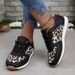 Women's New Thick Soled Leopard Print Lace Up Casual Sports Shoes Women's Large Size Low Top Single Shoes Running Shoes_vogvips.com