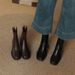 25 Autumn Winter Square Toe Chunky Stretch Short High Heel Slim Single Boots With A Soft Cushioning Feel_vogvips.com