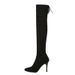 Black Over-the-Knee For Women, Stiletto Heel, Pointed Toe, Heels, 2024 Autumn Winter New Style, Internet Celebrity Slim_vogvips.com
