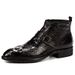 European Warm Series Big Sale High-top Shoes Crocodile Pattern Cowhide Genuine Leather Martin Men's Zipper Business Ankle Boots_vogvips.com