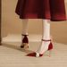 Women's Shoes For Casual Business Wedding Party Style Red High Heels Wedding Wedding Shoes Large Size One Strap Hollow Shoes_vogvips.com