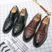 Euro Step 2025 Summer Trendy Men's Autumn New Brogue Crocodile Leather Shoes_vogvips.com