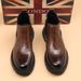 Martin Boots Men's Sleeve Chelsea Brown Men's Boots Mid-Wind Casual Leather Boots_vogvips.com