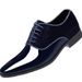 Men's Lightweight Formal Business Leather Shoes Low-Block British Style Pointed Toe Wedding Dress Shoes_vogvips.com