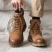 European Warm Series 2025 Autumn New Martin High Top Genuine Leather Mid-Top Ankle Trendy Casual Work Shoes Boots_vogvips.com
