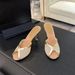 2026 In Stock New European American Fashion High-heeled With Round Toe, Embroidered Mesh And Suede, Sexy Outdoor Sandals Toe, Suede,_vogvips.com
