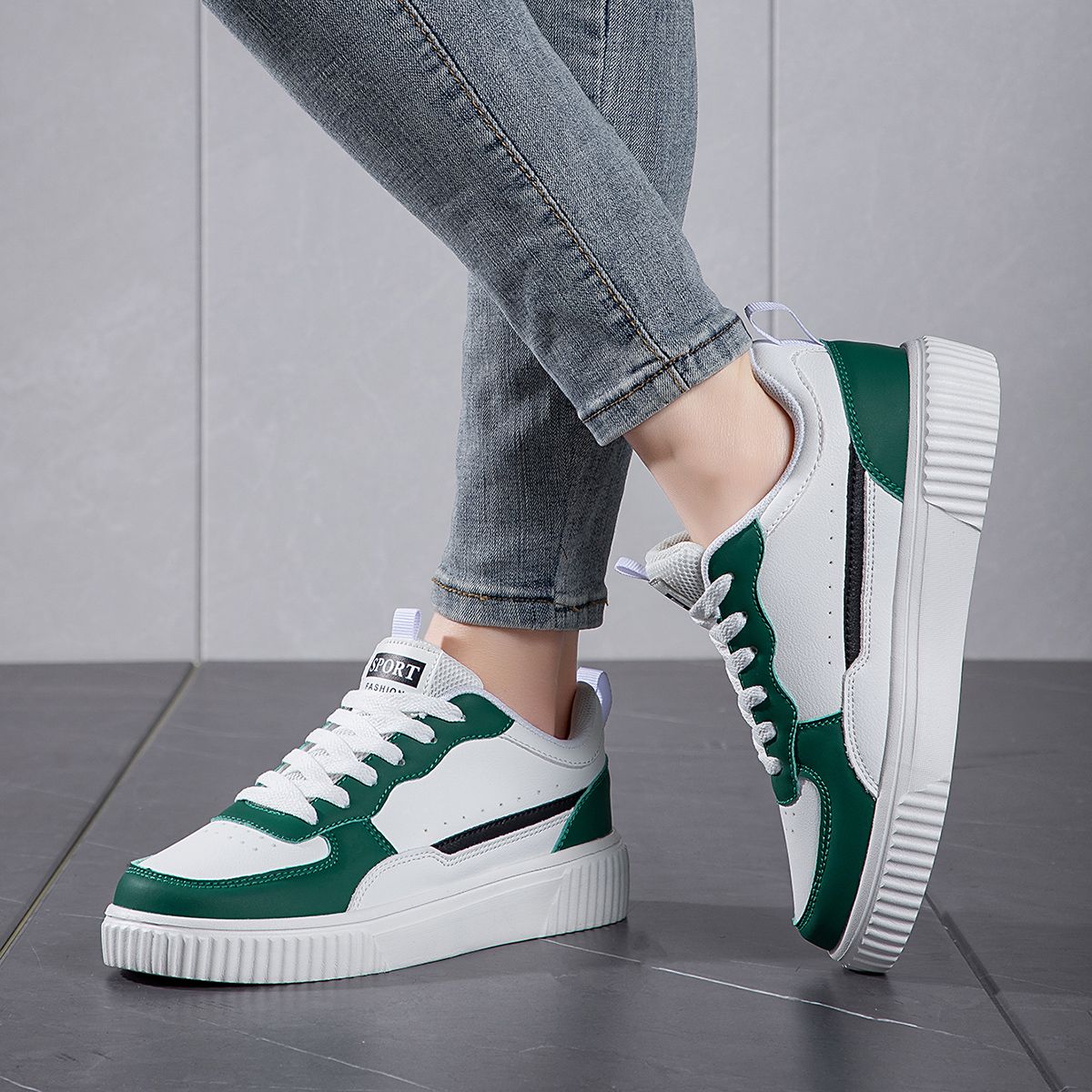 Men's Summer Breathable Trendy Versatile Casual Sneakers For Teenagers Non-Slip Sports Thick-Soled White Shoes_vogvips.com
