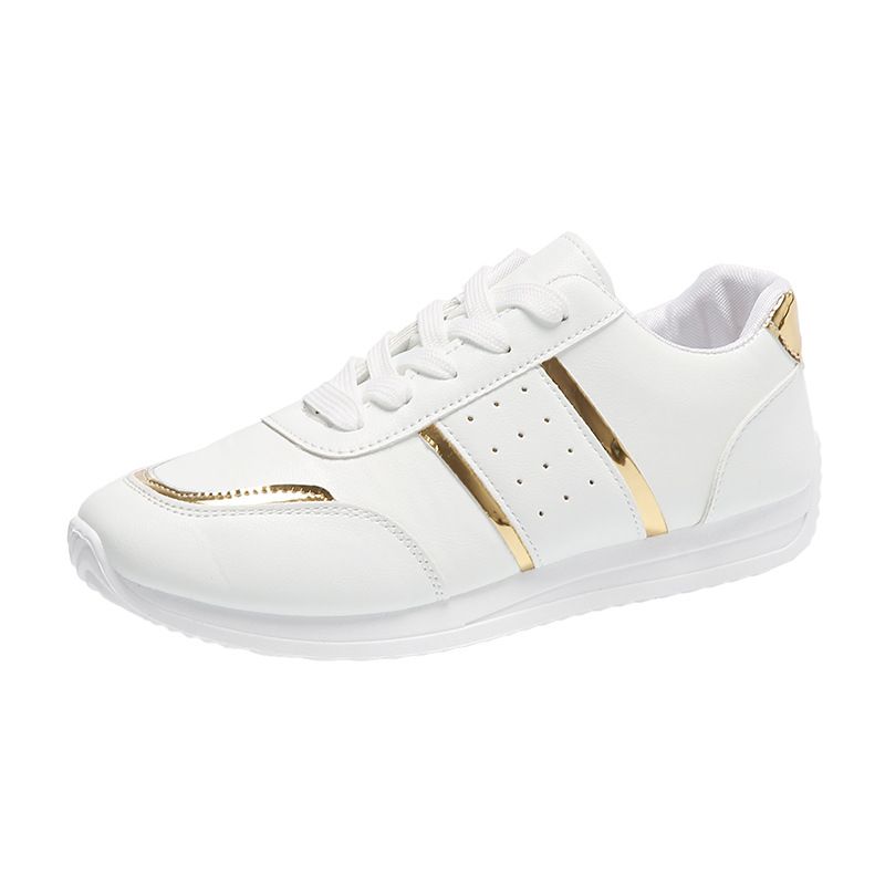 Women's plus Size Casual Sports White Sneakers Breathable Flat Running Shoes Trendy Comfortable Size 36-45_vogvips.com