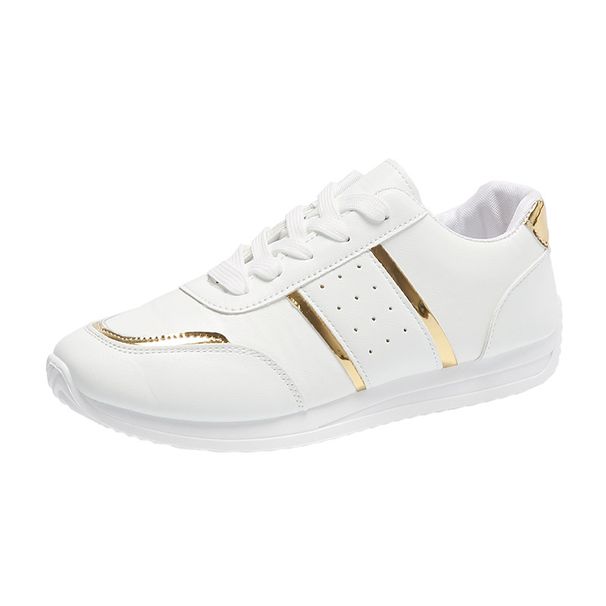 Women's plus Size Casual Sports White Sneakers Breathable Flat Running Shoes Trendy Comfortable Size 36-45_vogvips.com