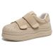 7cm Invisible Retro White Sneakers, Cotton Shoes, 26 Spring New Style, Thick-soled Height-increasing Shell-toe Loafers_vogvips.com