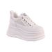 Lightweight Sneakers For Women, 2025 Spring New Model, Breathable Mesh White Sneakers, Height-increasing Thick-soled_vogvips.com