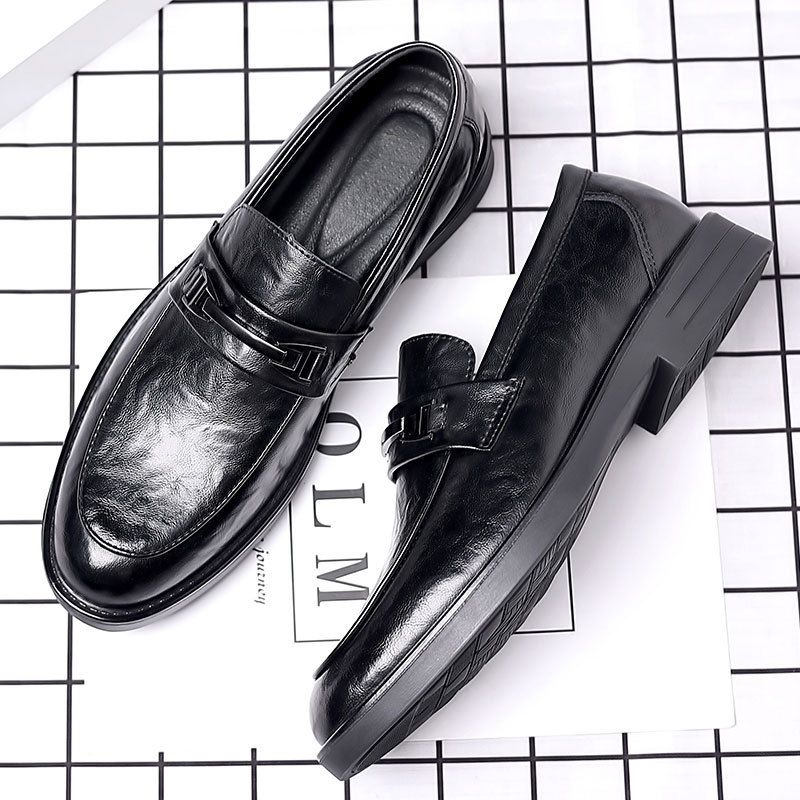 Business Formal Casual Men's Live Spring New British Style Work Cross-Border Large Size Slip-On Leather Shoes_vogvips.com