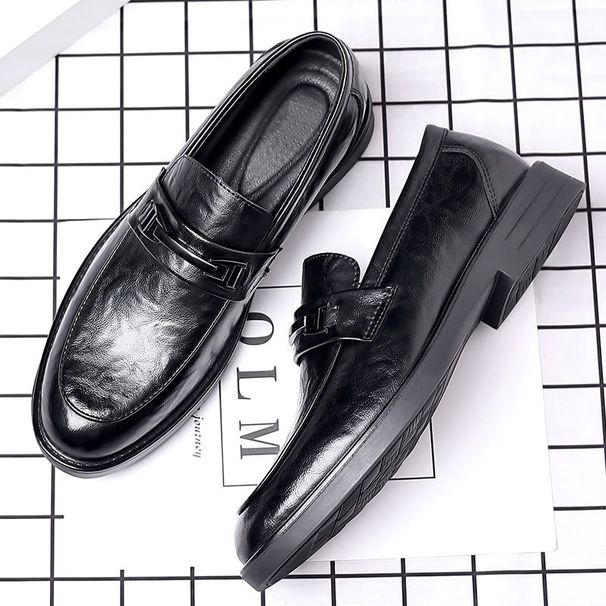 Business Formal Casual Men's Live Spring New British Style Work Cross-Border Large Size Slip-On Leather Shoes_vogvips.com